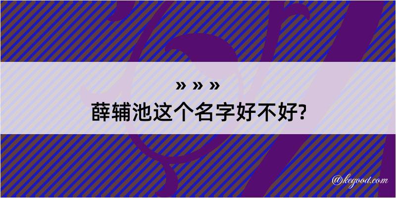 薛辅池这个名字好不好?