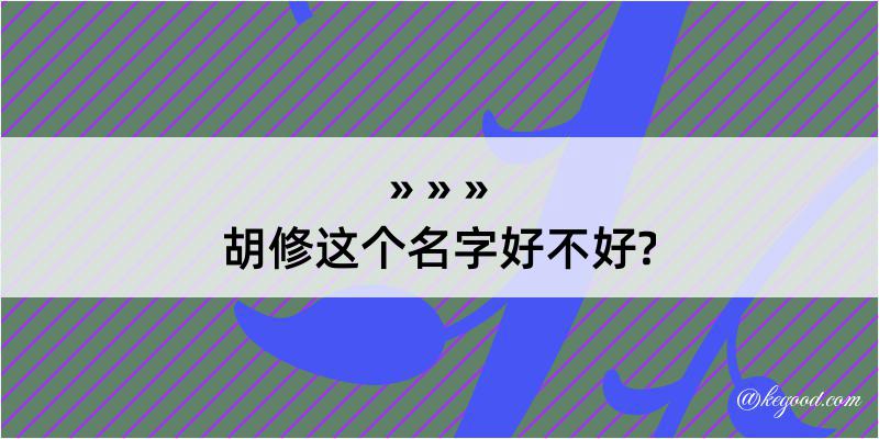 胡修这个名字好不好?