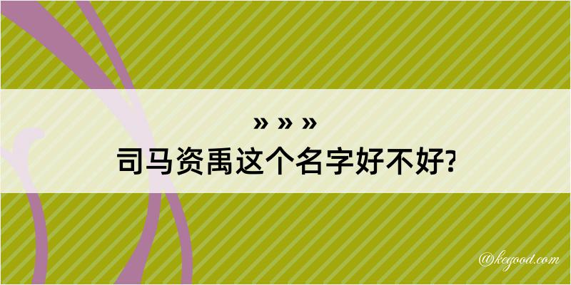 司马资禹这个名字好不好?