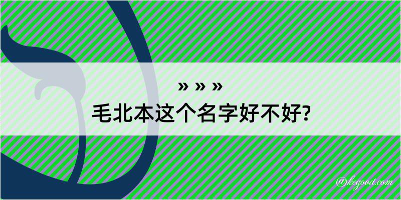 毛北本这个名字好不好?