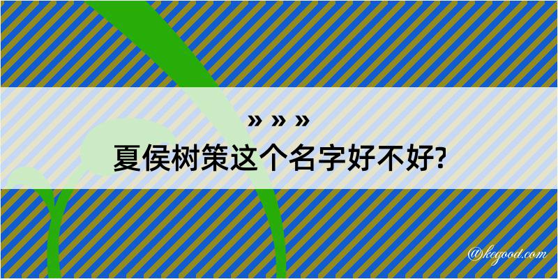 夏侯树策这个名字好不好?