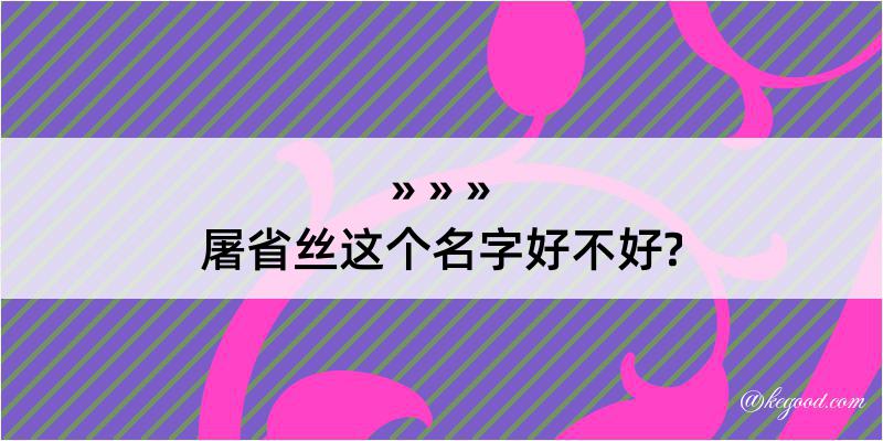 屠省丝这个名字好不好?