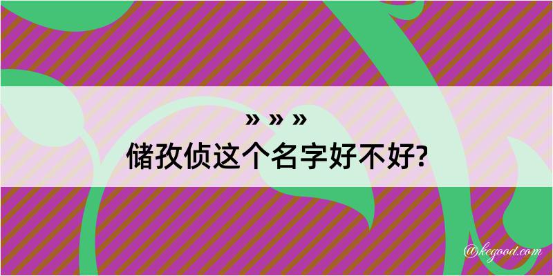 储孜侦这个名字好不好?