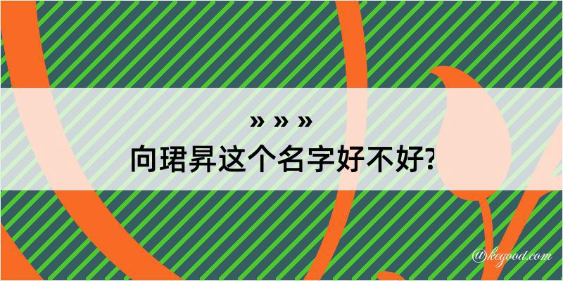 向珺昇这个名字好不好?