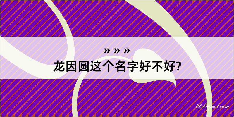 龙因圆这个名字好不好?