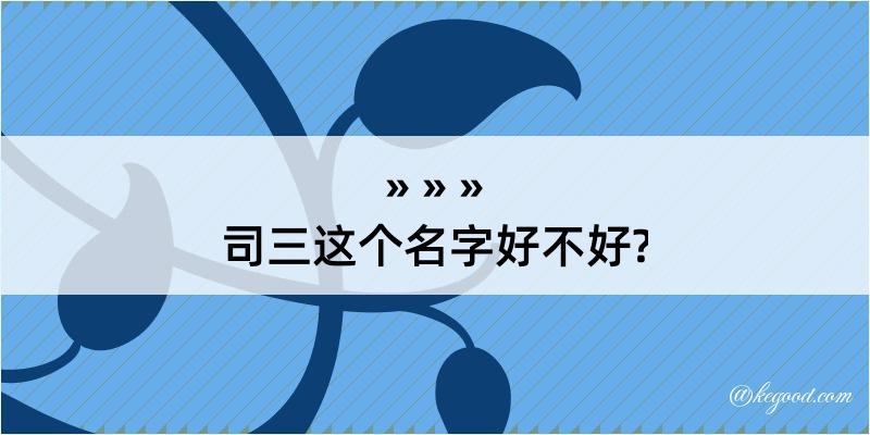 司三这个名字好不好?