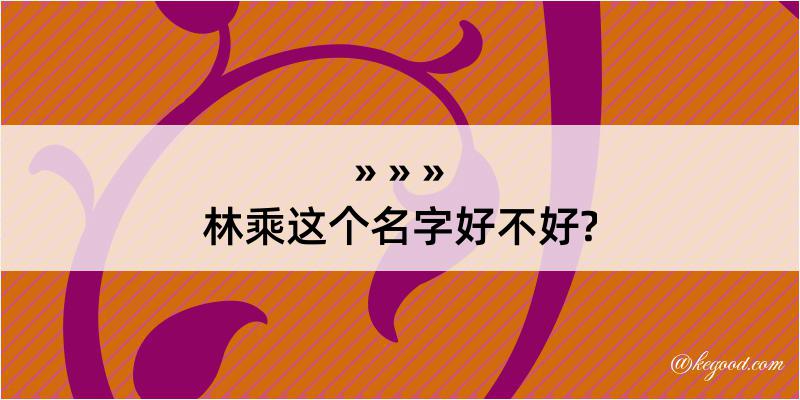 林乘这个名字好不好?