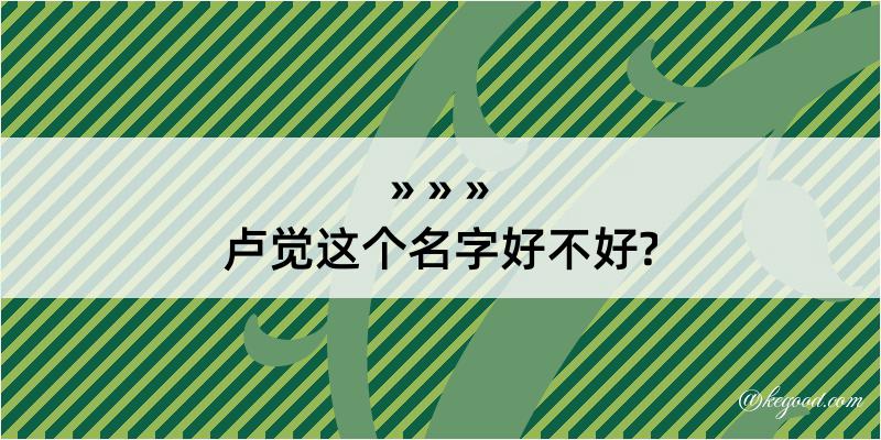 卢觉这个名字好不好?