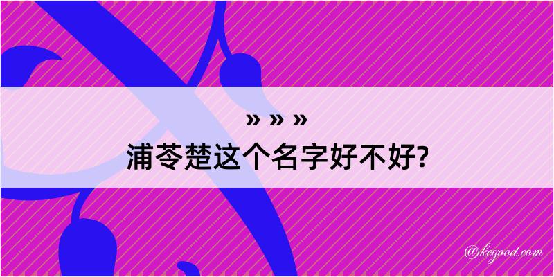 浦苓楚这个名字好不好?