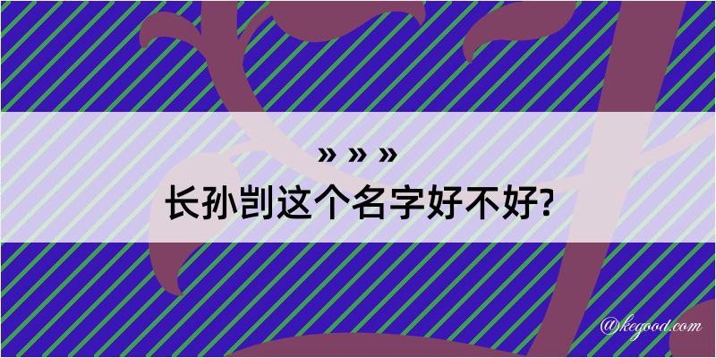 长孙剀这个名字好不好?