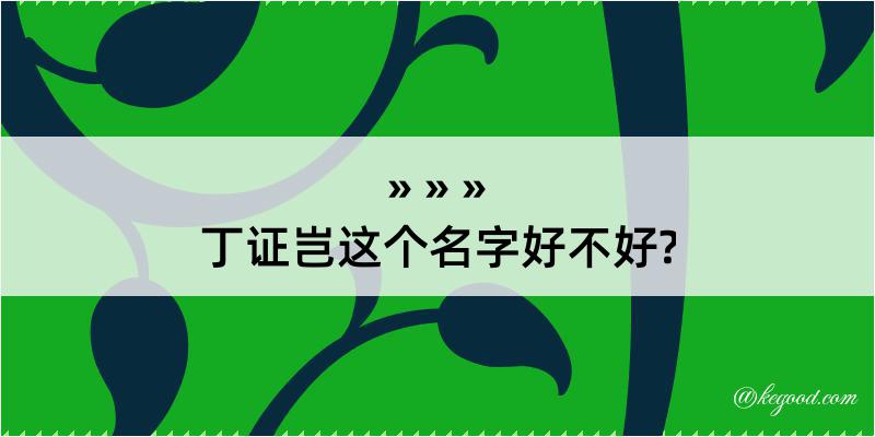 丁证岂这个名字好不好?