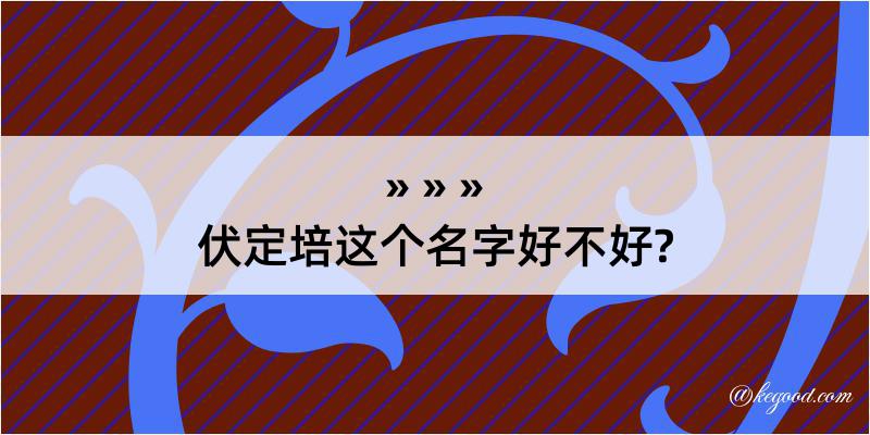 伏定培这个名字好不好?