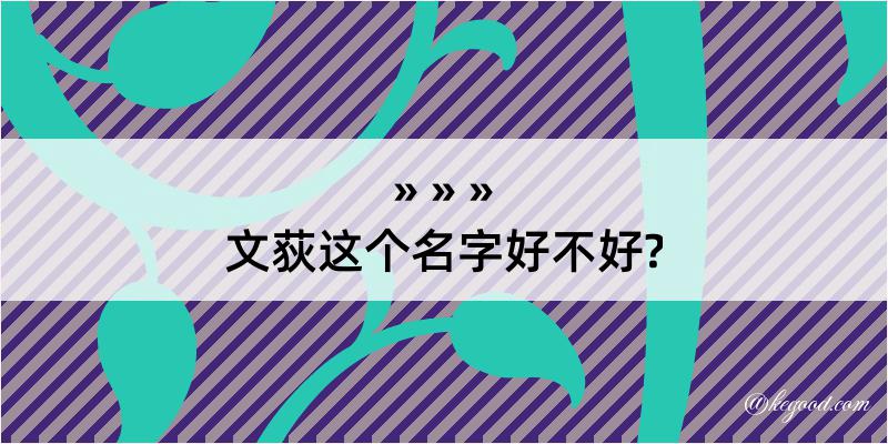 文荻这个名字好不好?