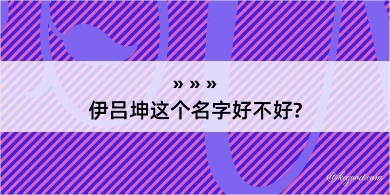 伊吕坤这个名字好不好?