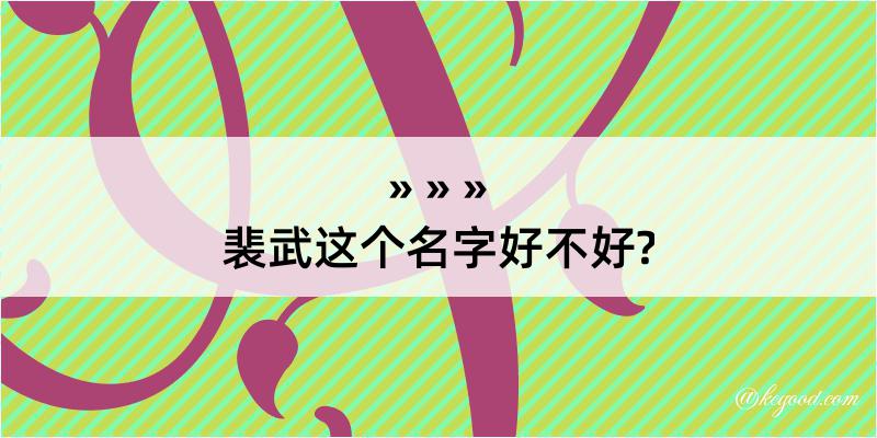 裴武这个名字好不好?