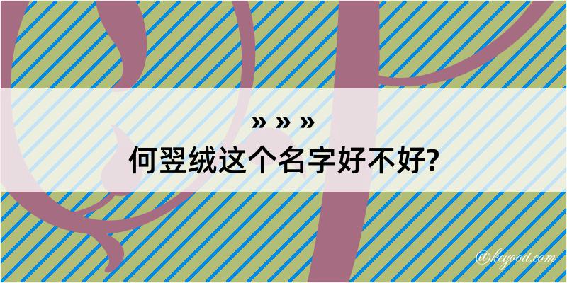 何翌绒这个名字好不好?