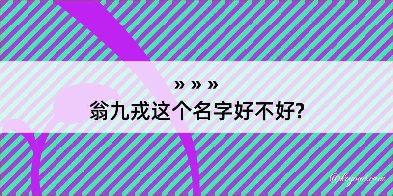 翁九戎这个名字好不好?