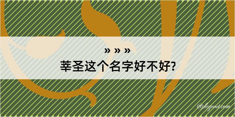 莘圣这个名字好不好?