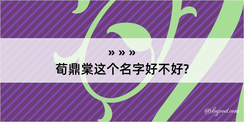 荀鼎棠这个名字好不好?