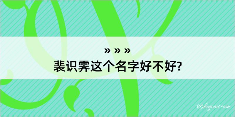 裴识霁这个名字好不好?