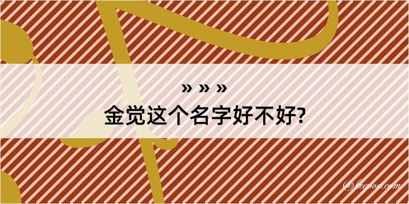 金觉这个名字好不好?