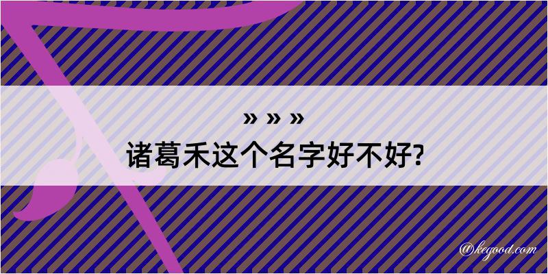 诸葛禾这个名字好不好?