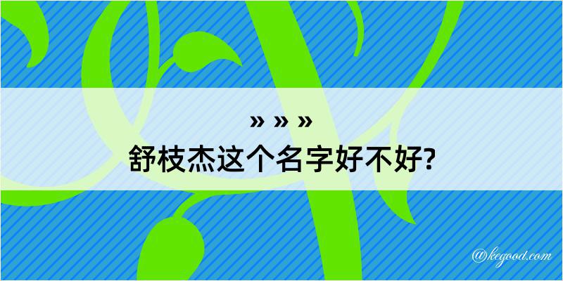 舒枝杰这个名字好不好?