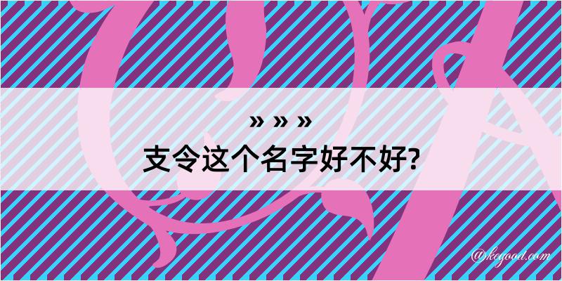 支令这个名字好不好?