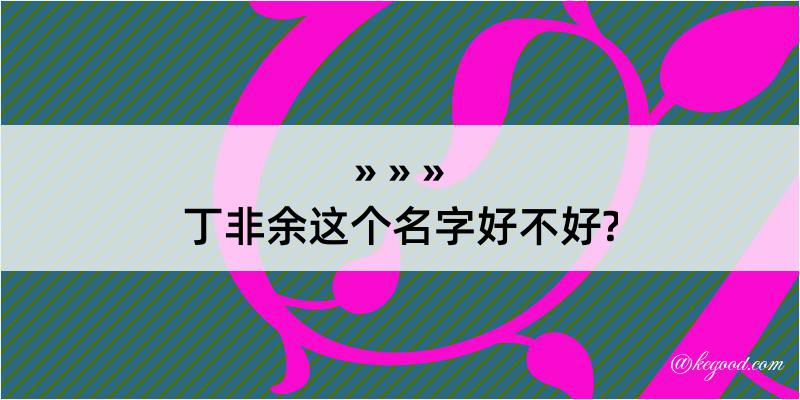 丁非余这个名字好不好?