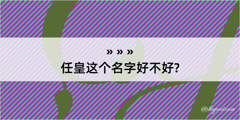 任皇这个名字好不好?