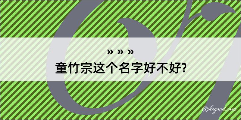 童竹宗这个名字好不好?