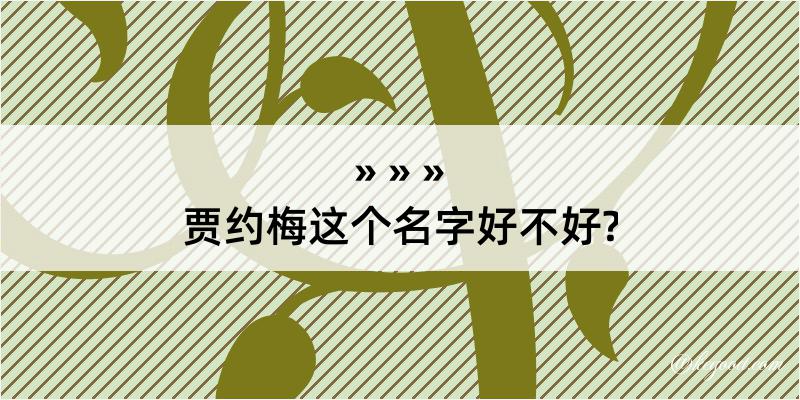 贾约梅这个名字好不好?