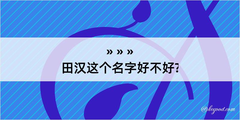 田汉这个名字好不好?