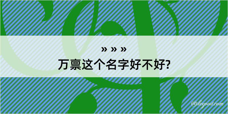 万禀这个名字好不好?