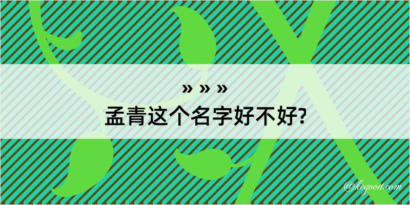 孟青这个名字好不好?