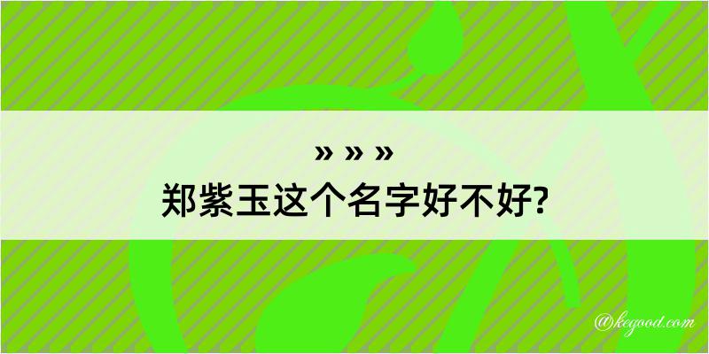 郑紫玉这个名字好不好?