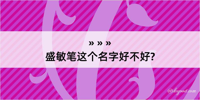 盛敏笔这个名字好不好?