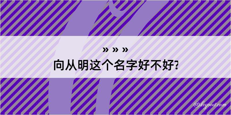 向从明这个名字好不好?