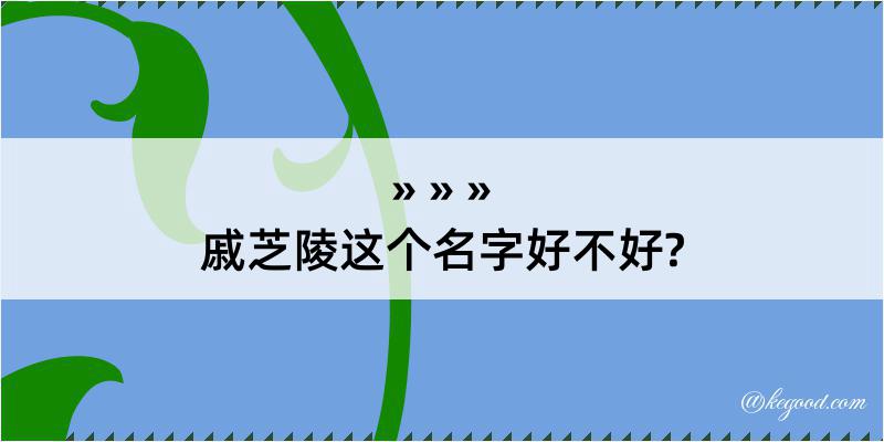 戚芝陵这个名字好不好?