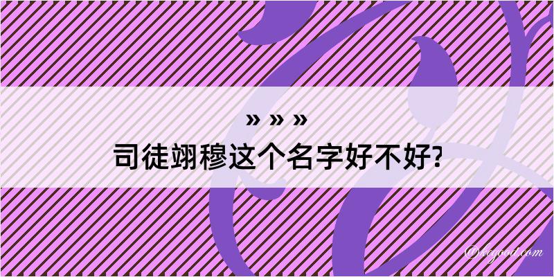 司徒翊穆这个名字好不好?