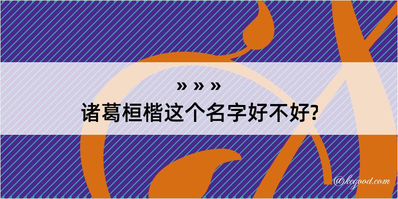 诸葛桓楷这个名字好不好?