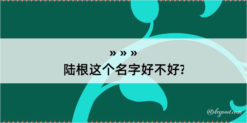 陆根这个名字好不好?