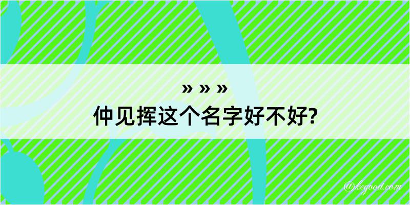 仲见挥这个名字好不好?