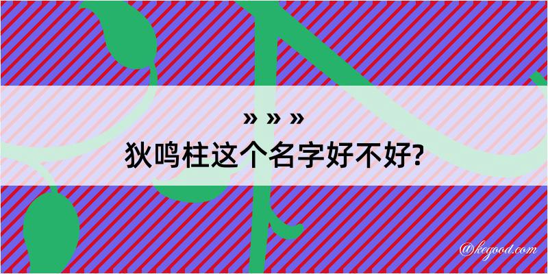 狄鸣柱这个名字好不好?