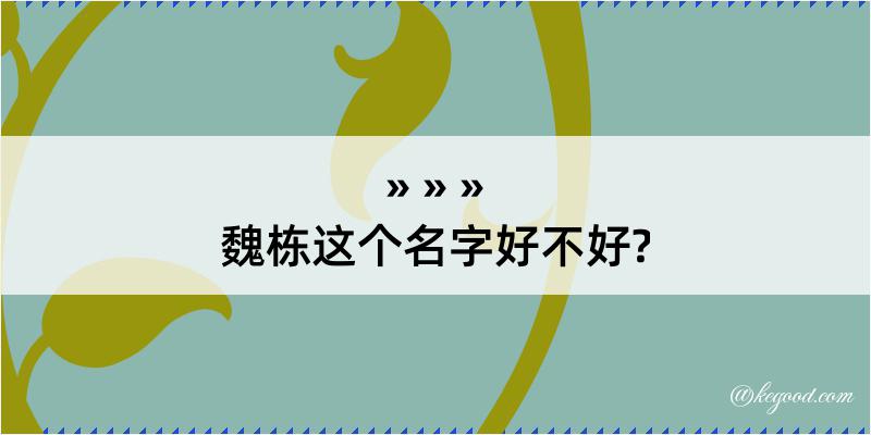 魏栋这个名字好不好?