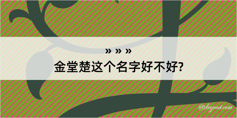 金堂楚这个名字好不好?