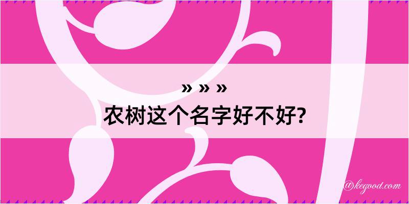 农树这个名字好不好?