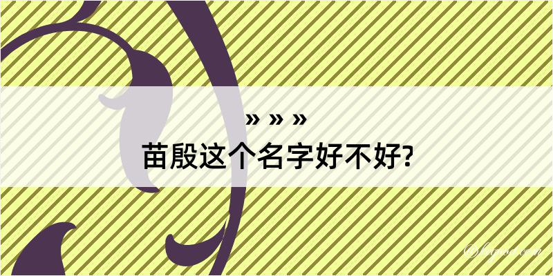 苗殷这个名字好不好?