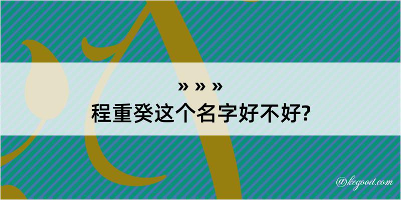 程重癸这个名字好不好?