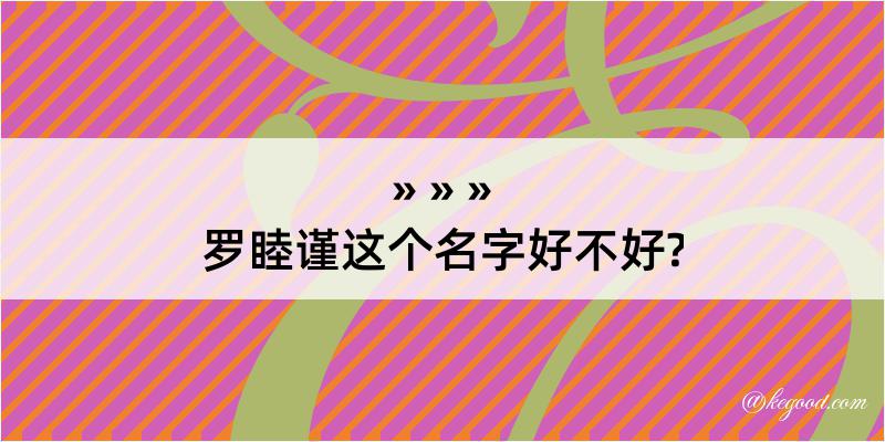 罗睦谨这个名字好不好?